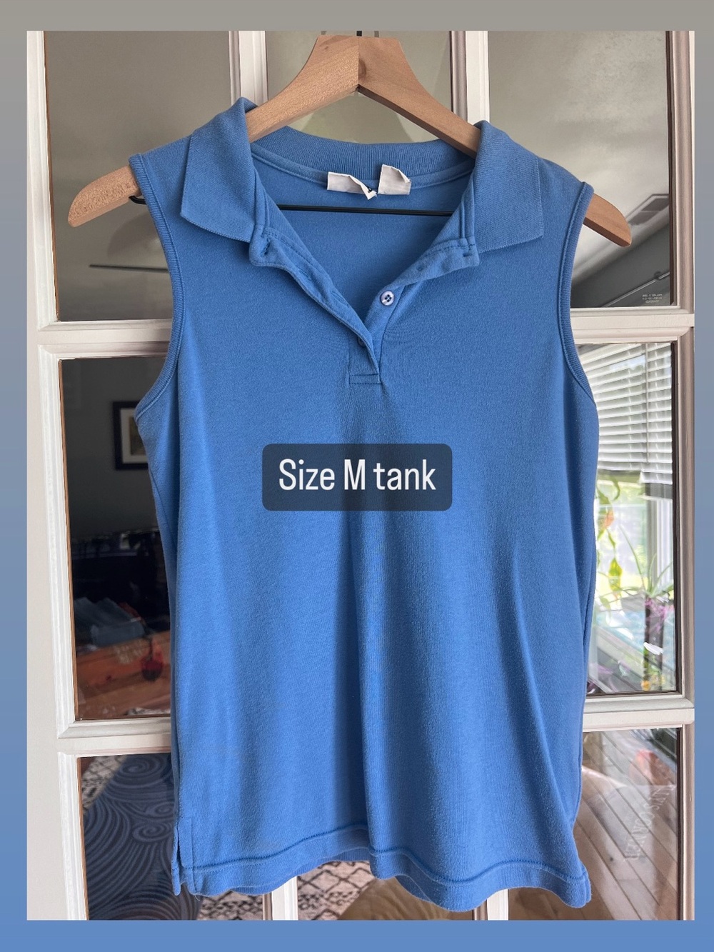 Basic Editions Blue Polo Tank Top
